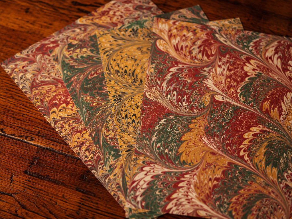 Printed Marble Papers — Set of 5